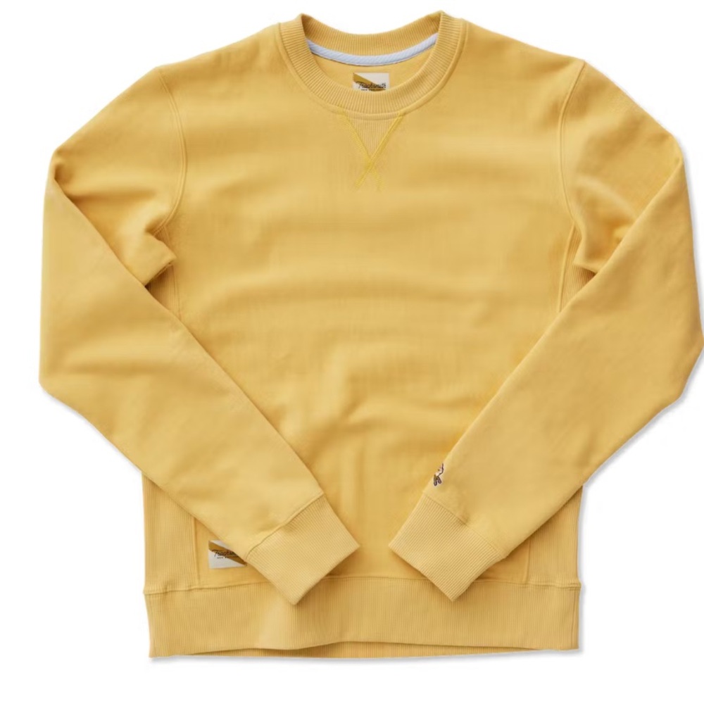 Tracksmith Trackhouse Crew, Honey Yellow, XS